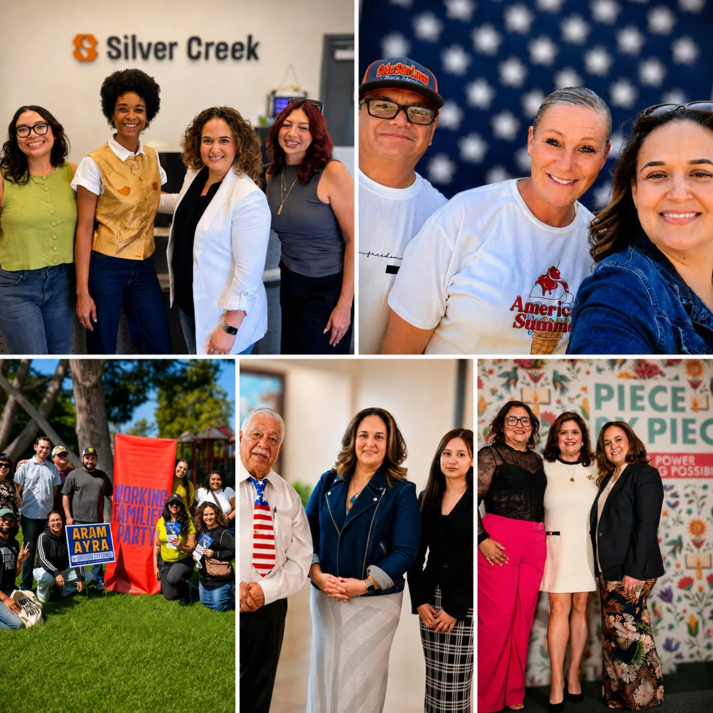 A collage of Lupe Gomez participating in Perris community events
