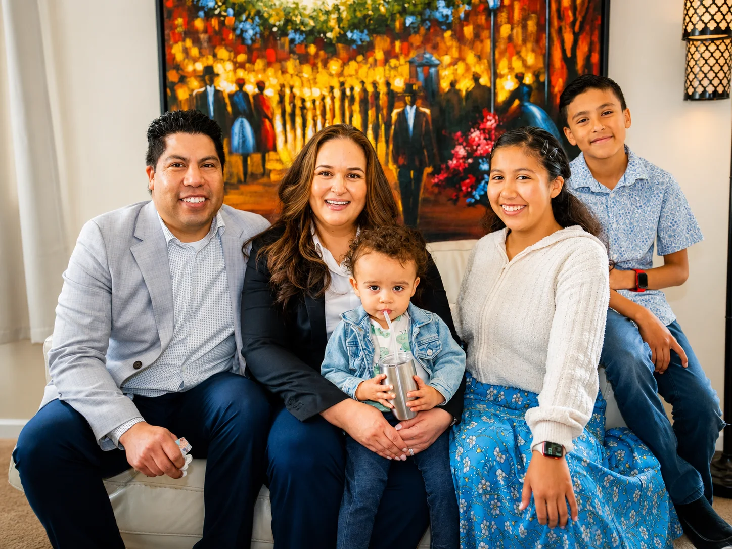 Lupe Gomez with her family at her oath of office ceremony